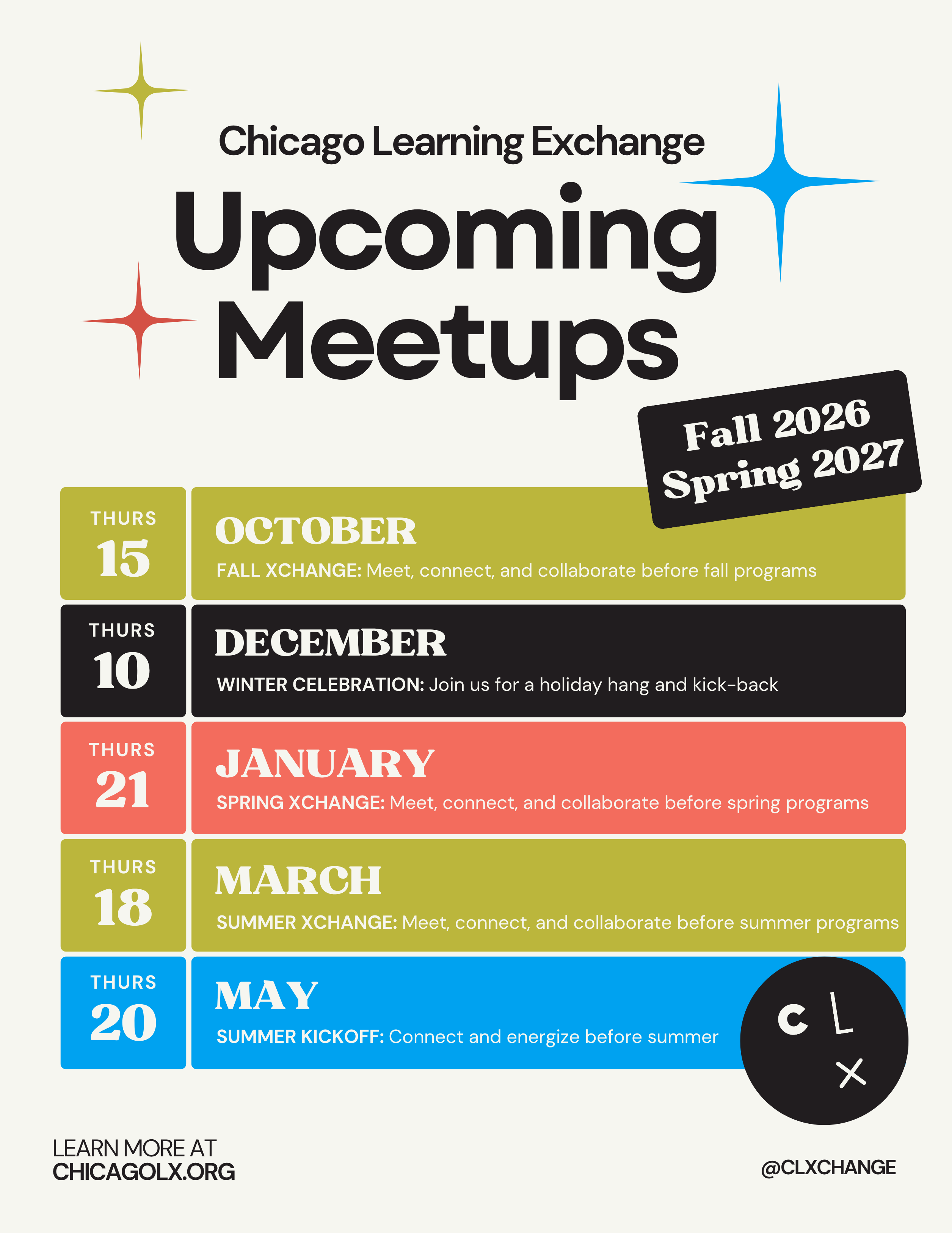 Meetup dates